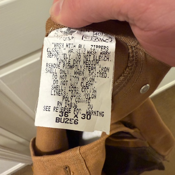 Carhartt Canvas Hunting Brush Overalls (Double Knee/Leg) Size 36x30 - Picture 3 of 3
